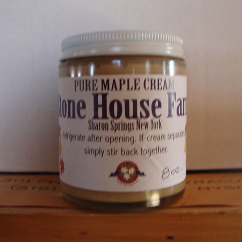 pure maple cream in glass jars